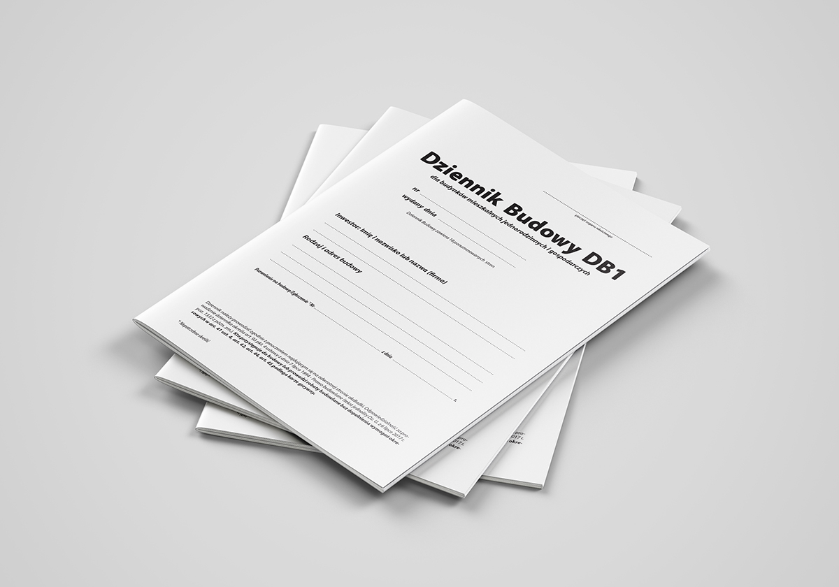Dziennik budowy DB1 - Okładka