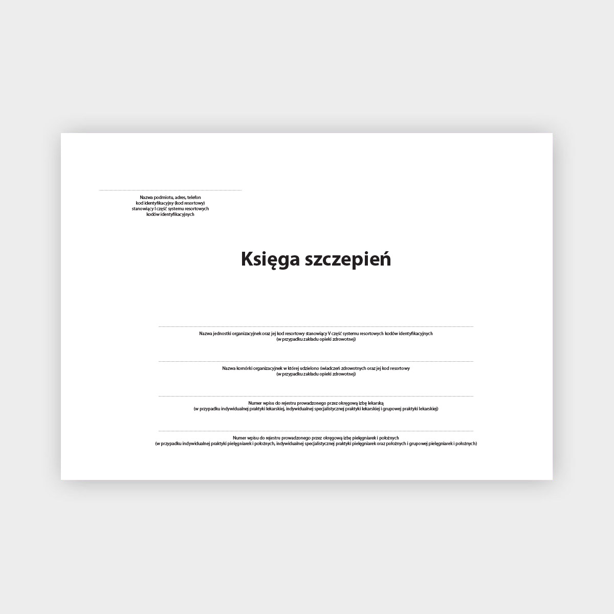 KSIĘGA SZCZEPIEŃ książka Og-4 strona tytułowa