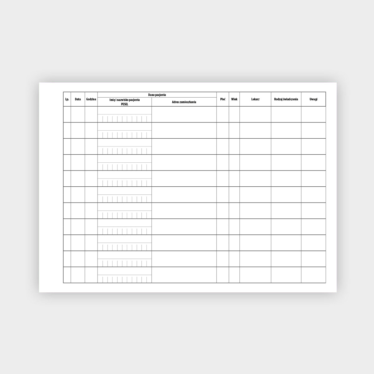 KSIĘGA SZCZEPIEŃ książka Og-4 wnętrze