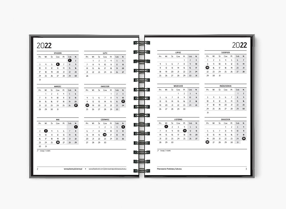 Planer tygodniowy A5 | Niedatowany | Minimalistyczny