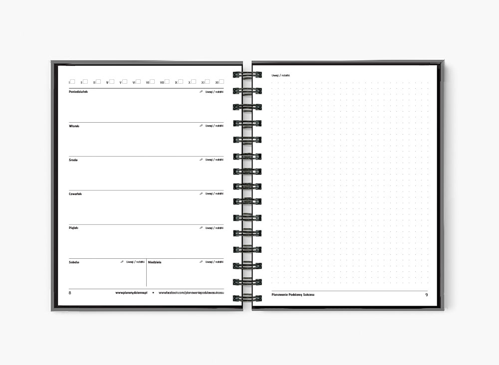 Planer tygodniowy A5 | Niedatowany | Minimalistyczny