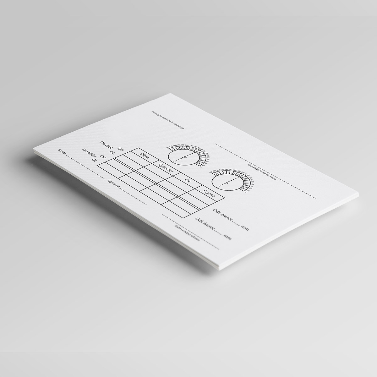 Recepta okularowa A6 - bloczek