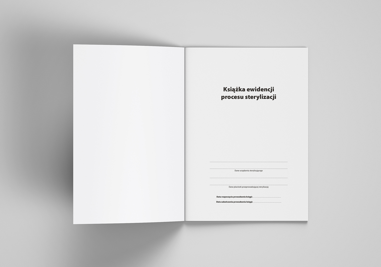 Książka ewidencji procesów sterylizacji A4 - strona tytułowa