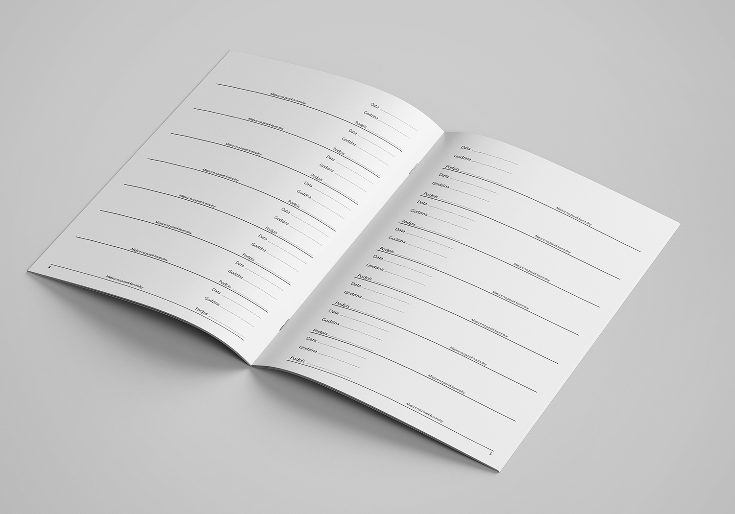 Książka ewidencji procesów sterylizacji A4 - wnętrze