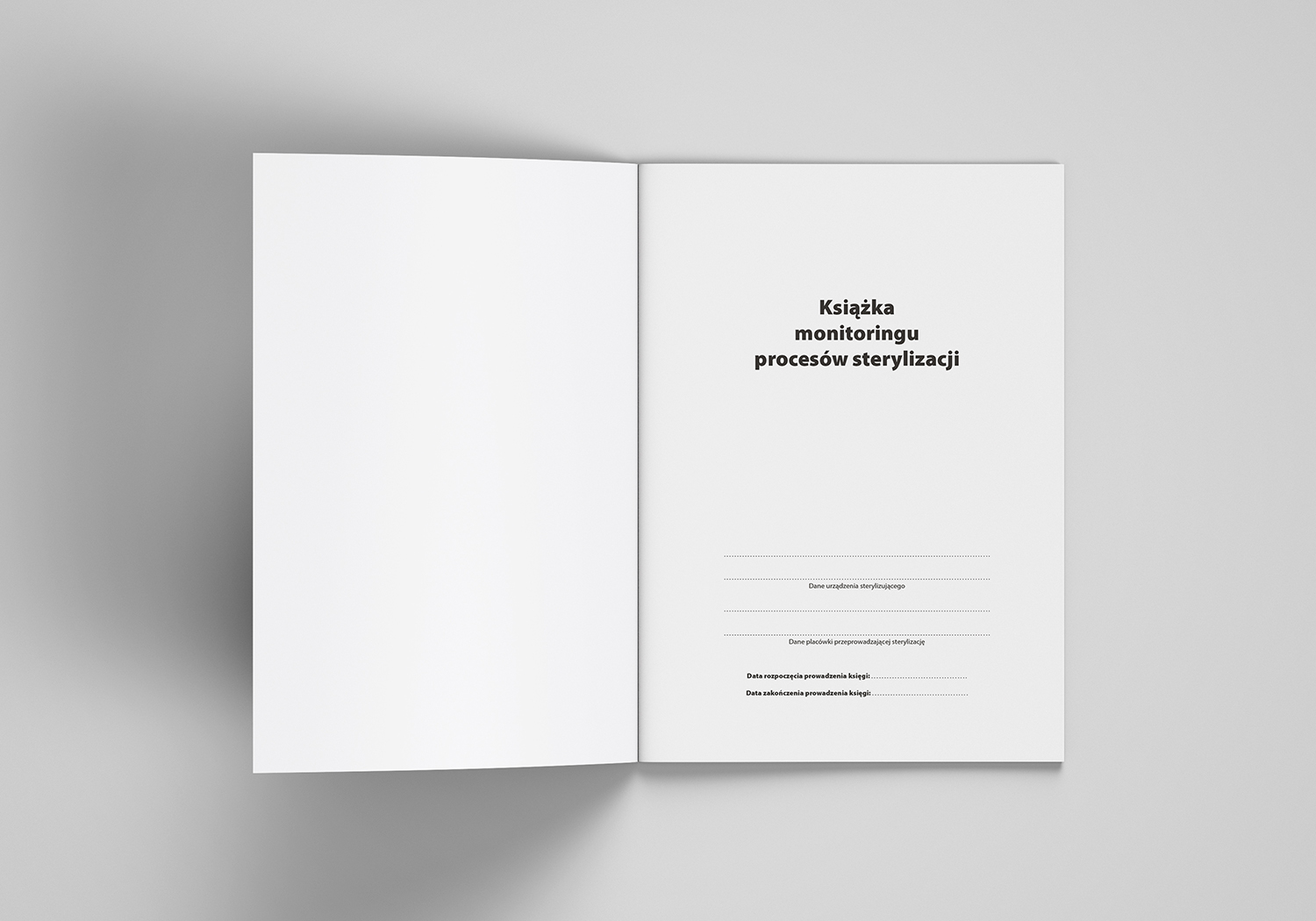 Książka monitoringu procesów sterylizacji - strona tytułowa
